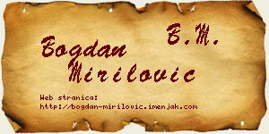 Bogdan Mirilović vizit kartica